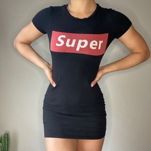 Black Casual Tshirt midi dress